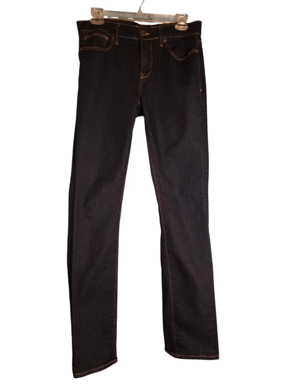 Express Skinny Jeans with Contrast Stitching, Dark Wash
